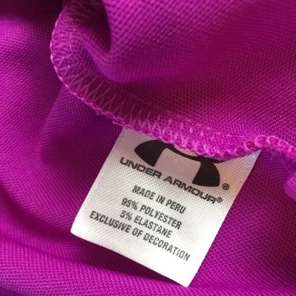 Under Armour Heat Gear Loose Fit Purple polo shirt The College at Delhi Golf XL - Picture 10 of 13